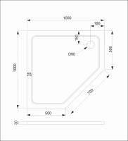 Душевой поддон Veconi Tezeo stone TZ-12, 1000x1000x30, искусственный камень, белый