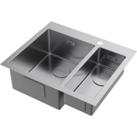Кухонная мойка Omoikiri Akisame 60-2-L-IN нерж. сталь/нержавеющая сталь