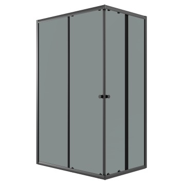 Душевое ограждение Niagara Eco NG-1118-14QT (110х80х190) прямоугольник,раздвижное,черный,стекло тонированное,1 место