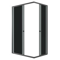 Душевое ограждение Niagara Eco NG-1118-14QT (110х80х190) прямоугольник,раздвижное,черный,стекло тонированное,1 место