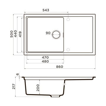 Кухонная мойка Omoikiri Sintesi 86-GB Artceramic/графит