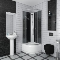 Душевая кабина Niagara Eco NG-7508-14BK (90х90х200) высокий поддон(40см),стекло мозаика,4 места
