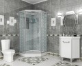 Душевая кабина Niagara Luxe NG-7702DW (100x100х210) низкий поддон(15см),дверь распашная,стенки серебро,3 места