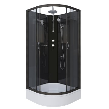 Душевая кабина Niagara Classic NG-6501-14BKT (90х90х210) средний поддон(26см),черный,стекло тонированное,4 места