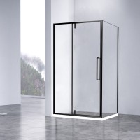 Душевой уголок Slim-N VSR-4SNP9012CLB, 1200*900, черный, стекло прозрачное