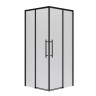 Душевое ограждение Niagara Nova NG-6830-34ВLACK (100х100х195) квадрат,черный матовый,двери раздвижные,стекло прозрачное,1 место
