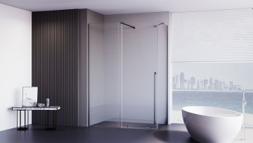 Душевой угол Premium Trento PTC-SP-50GR, 1000х900x2000, брашированный графит, стекло прозрачное