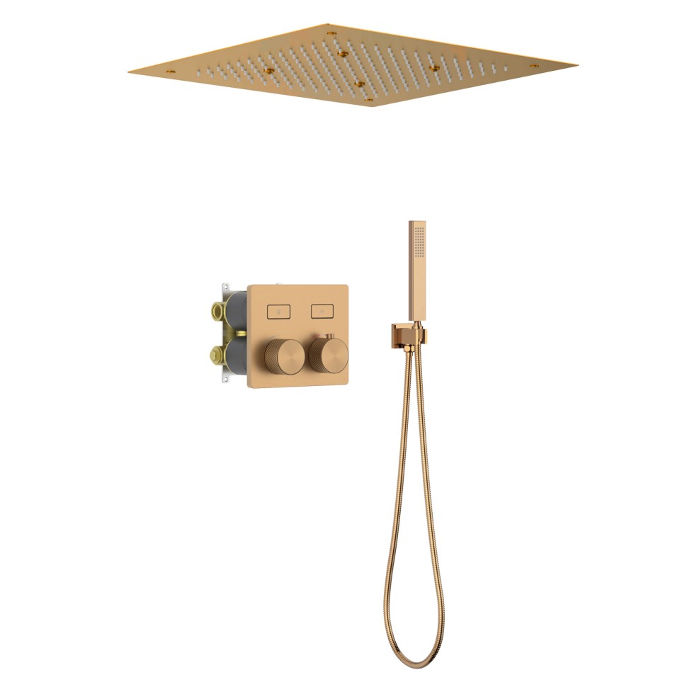 Душевая система встроенная с термостатом Timo Petruma SX-5209/19SM розовое золото