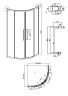 Душевое ограждение Grossman Cosmo 301.K33.02.8080.21.00 (80х80х195) четверть круга,раздвижная,черный матовый,стекло прозрачное, 1 место