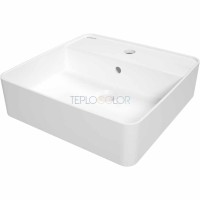 Керамическая раковина, на столешницу, с бортиком для смесителя