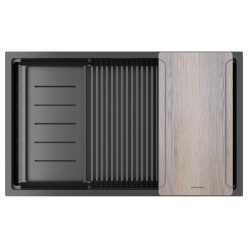Мойка нерж. сталь NEXT-MULTI SINK 74 UNI, PM787445-GM, вороненая сталь,740х450мм, Paulmark