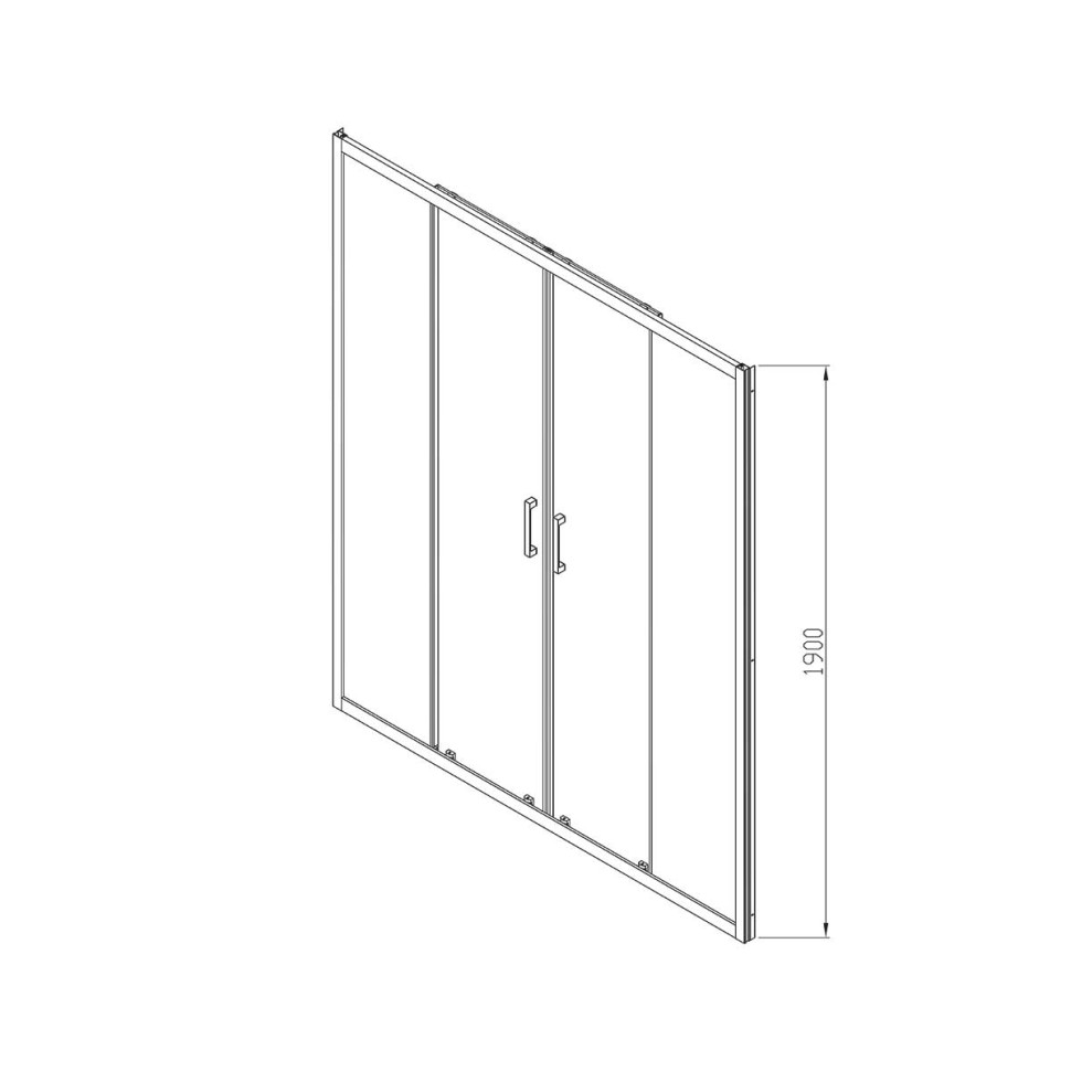 Душевая дверь Alpha VDS-3AL2160MT, 1600, хром, стекло текстурное