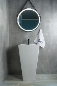 Раковина Gid Nb145 81103 накладная белая 46.5x46.5x81