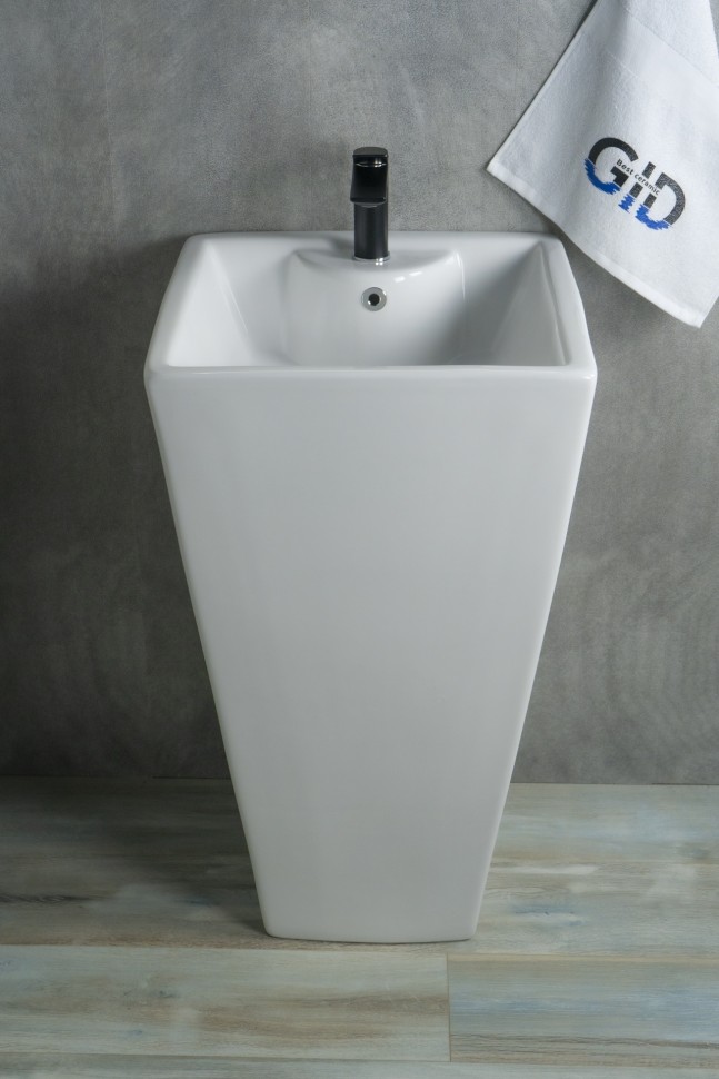 Раковина Gid Nb145 81103 накладная белая 46.5x46.5x81