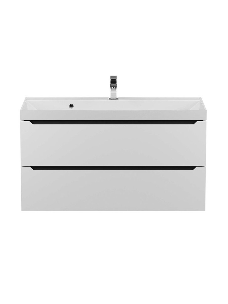 Тумба под раковину для ванной для ванной Uperwood Tanos 100 см, подвесная, белая/графит