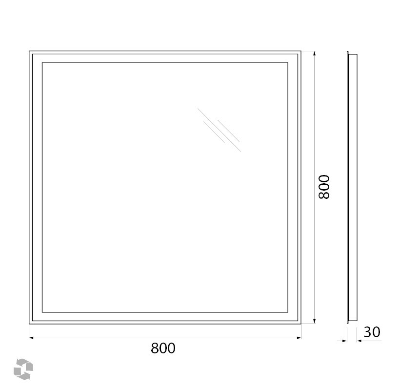 Зеркало BelBagno SPC-GRT-800-800-LED-BTN