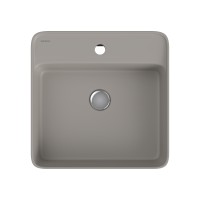Раковина BERGES Ego SL накладная, 45x45 см, матовый серый, с отверстием под смеситель
