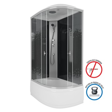 Душевая кабина Niagara Eco NG-7510-14L BLACK (120х80х215) высокий поддон(40см),стекло мозаика,4 места