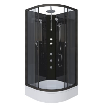 Душевая кабина Niagara Classic NG-6501-14BKTG (90х90х210) средний поддон(26см),черный,стекло тонированное,4 места