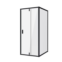 Душевое ограждение Niagara Nova NG-83-8AB-A90B (80х90х195) прямоугольник,черный,дверь распашная,стекло прозрачное,2 места