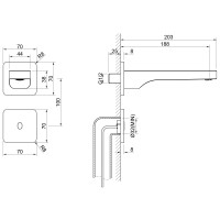 Смеситель для раковины встроенный, сенсорный Timo Torne 4373/03SM черный