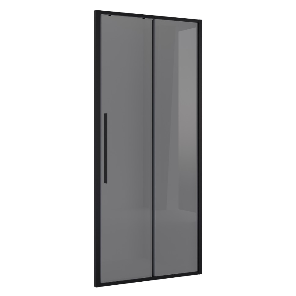 Дверь в нишу Niagara Nova NG-85-10TB (100х195) черный матовый,стекло тонированное,дверь раздвижная,1 место