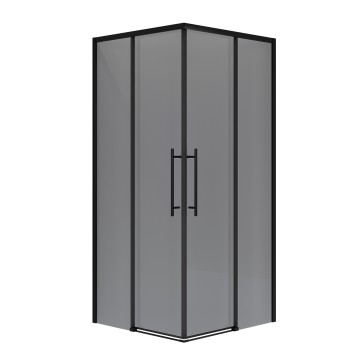 Душевое ограждение Niagara Nova NG-2828-34BLACK (80х80х195) квадрат,черный матовый,двери раздвижные,стекло тонированное,1 место