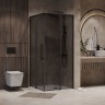 Душевое ограждение Niagara Nova NG-2828-34BLACK (80х80х195) квадрат,черный матовый,двери раздвижные,стекло тонированное,1 место