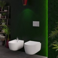 Унитаз BERGES подвесной EGO Rimless 49см, сиденье дюропласт Toma SO, микролифт, быстросъем