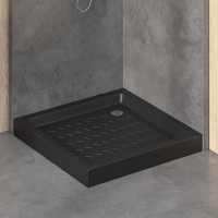 Поддон для душа квадратный керамический RGW CR B Черный 900x900