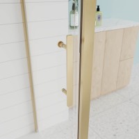 Душевой угол Veconi Evo 100SP G 1100х1000x1950, золото брашинг, прозрачное стекло