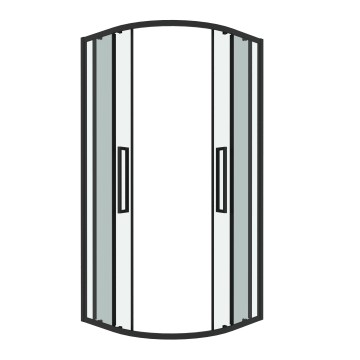 Душевое ограждение Grossman Cosmo 301.K33.02.9090.21.00 (90х90х195) четверть круга,раздвижная,черный матовый,стекло прозрачное, 1 место