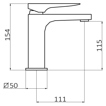 Смеситель для раковины GRB KALA 60520692, вороненная сталь