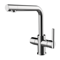 Смеситель для кухни GRB KITCHENS 51831510 с краном питьевой воды, двухрычажный, хром  