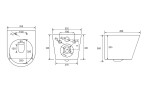 Унитаз ABBER Bequem AC1102T подвесной белый, безободковый, смыв торнадо