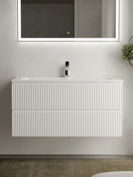 Тумба подвесная SANCOS Snob R 995х445х500, c двумя ящиками оснащенными доводчиками, Bianco, арт.SNR100W