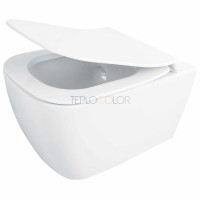 Унитаз, с крышкой, безободковый