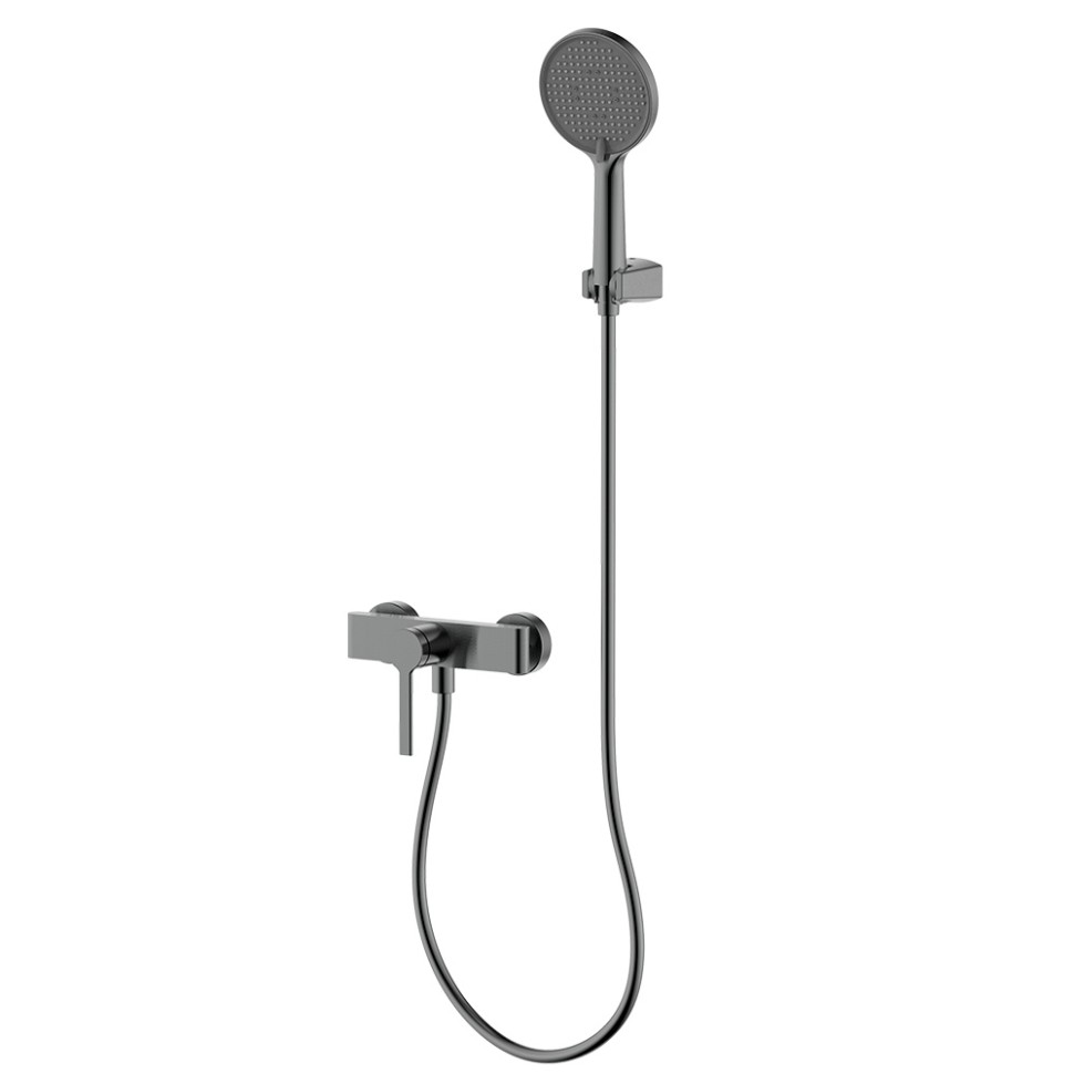 AQM6413GM Asti Смеситель для душа однорычажный, с душевым набором, 3 режима, серый матовый