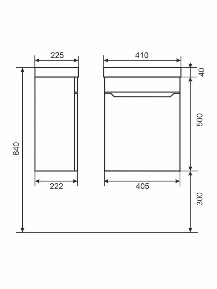 Тумба под раковину для ванной Uperwood Tanos 40 см, подвесная, черная матовая