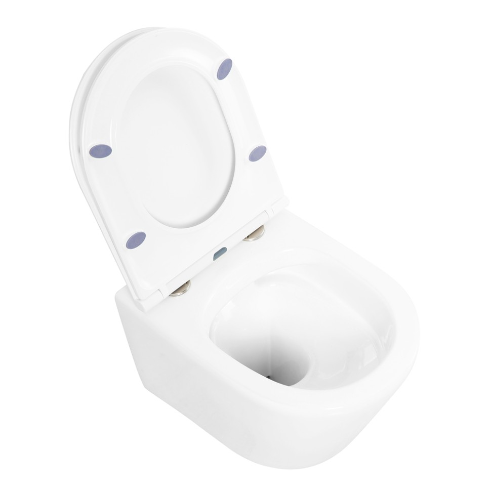 Унитаз подвесной безободковый с сиденьем BelBagno TRE BB8001CHR/SC