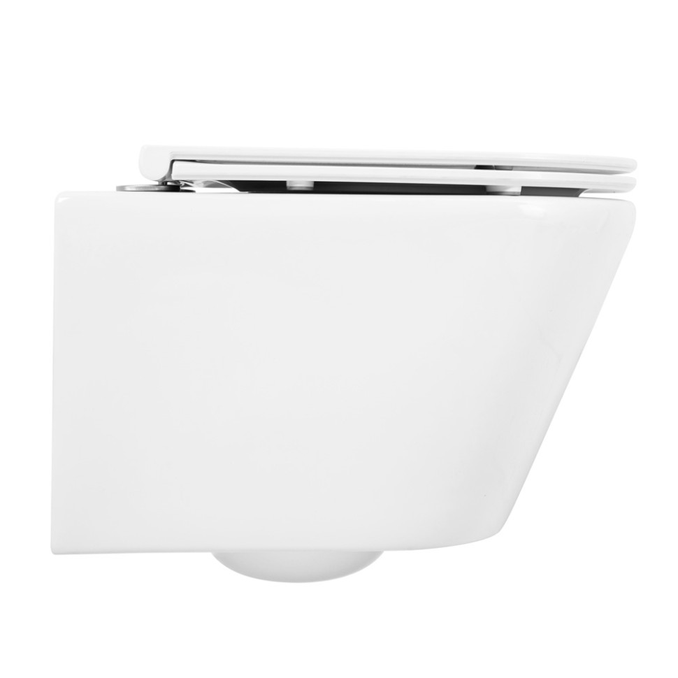 Унитаз подвесной безободковый с сиденьем BelBagno TRE BB8001CHR/SC
