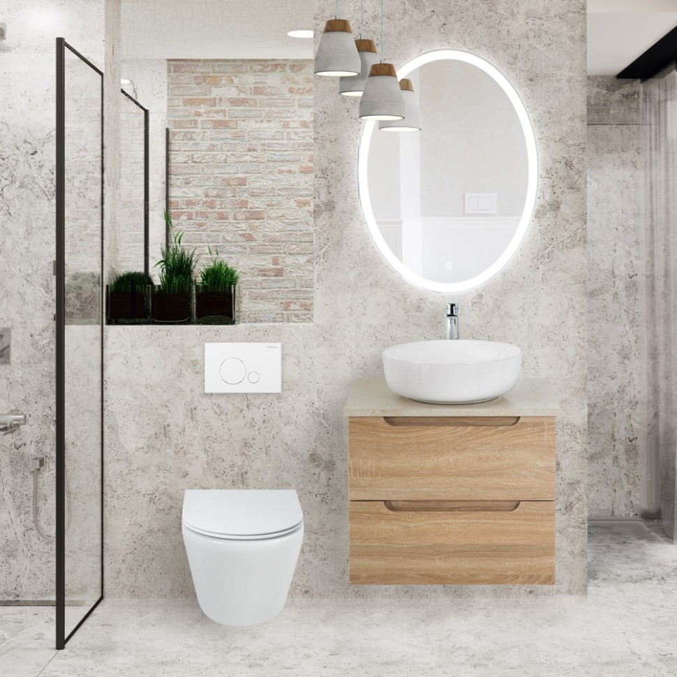 Унитаз подвесной безободковый с сиденьем BelBagno TRE BB8001CHR/SC