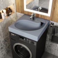 Раковина над стиральной машиной Uperwood Comforty 60х60х11 см, серая матовая