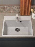 Кухонная мойка из искусственного камня Uperwood ECON UPD-104-001, прямоугольная, белая матовая