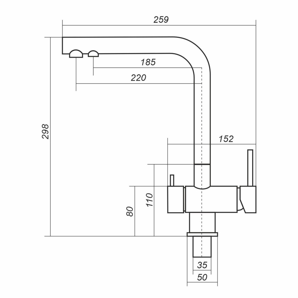 Смеситель для кухни Uperwood UPD-005-04 сатин/лен