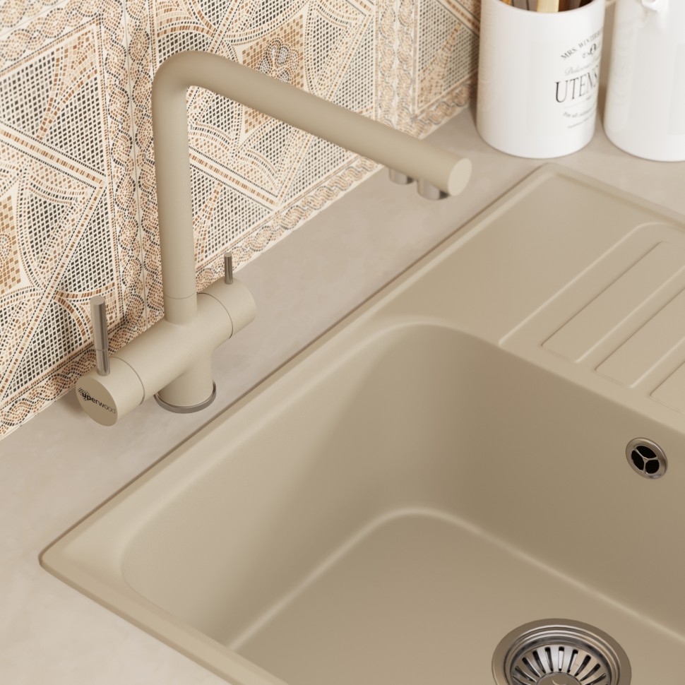 Смеситель для кухни Uperwood UPD-005-04 сатин/лен