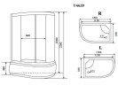 Timo Standart T-6620 Silver Fabric R душевая кабина (120*85*220), турецкая баня хамам