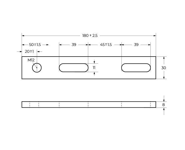 Комплект кронштейнов для крепления ног BELBAGNO BB06-SUP-1550, 1550 mm