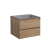 База под раковину Luka 600 подвесная, 2 выкатных ящика soft-close, N.Oak