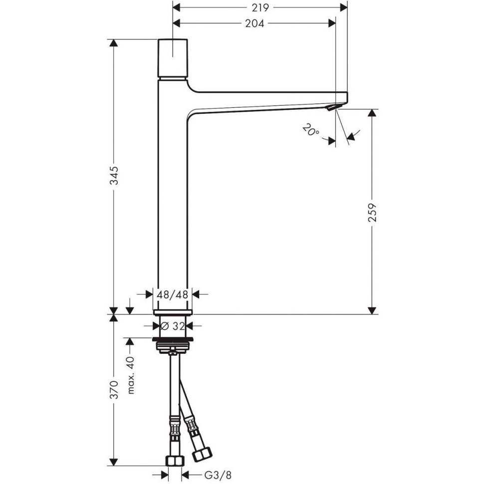 Смеситель для раковины Hansgrohe Metropol Select 260 32572000 хром
